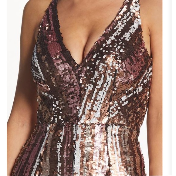 Dress The Population Brushstroke Sequin Jumpsuit - Picture 2 of 8